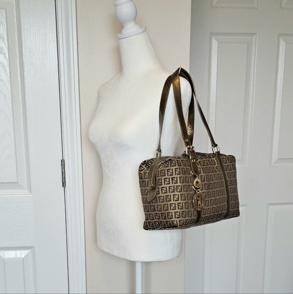 Authentic FENDI Boston Zucca Canvas Handbag - Picture 13 of 13